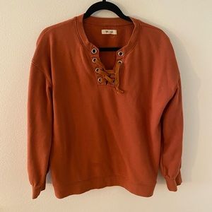 Madewell Lace up sweatshirt